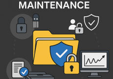 پرینتر و دستگاه کپی اداری با نمودار Analytics و نماد IoT نشان‌دهنده نگهداری پیش‌بینانه برای کاهش هزینه و توقف