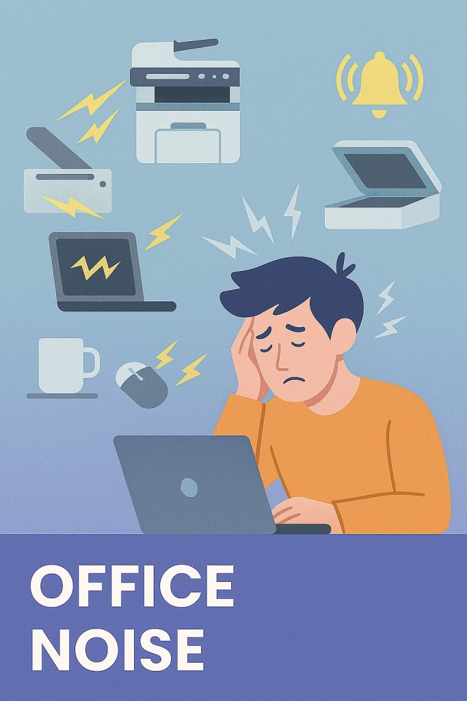 تأثیر صدای تجهیزات اداری